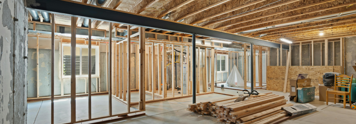 Residential construction work and building preparations in West London
