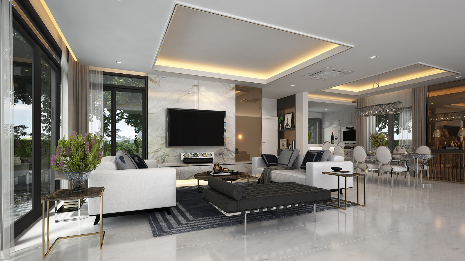 Interior design colour palette and material samples for a home renovation